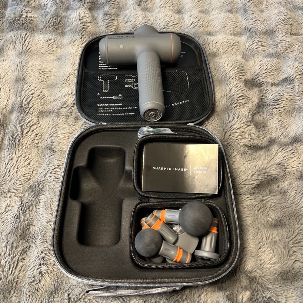 Sharper Image Power Percussion Deep Tissue Massager| 6 Speed | 6 Attachment